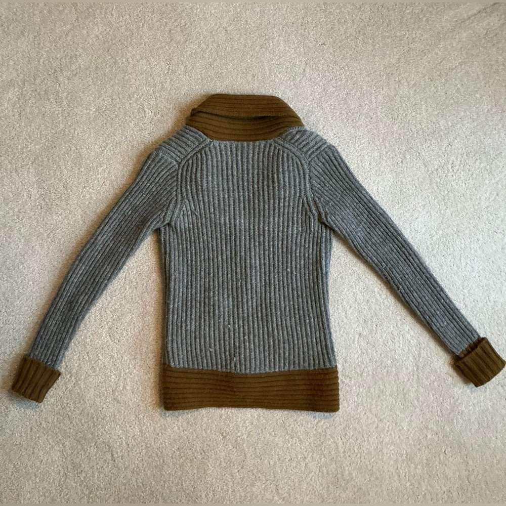 J. Crew Cardigan Gray and Brown Sweater S - Picture 2 of 6